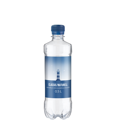Wasserflasche 0,5 L aus recyceltem Kunststoff